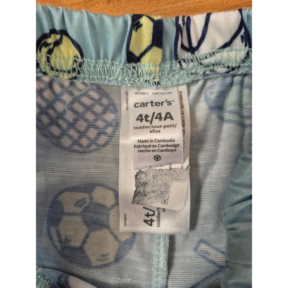 Carter's Pajama Pants Boys Size 4T Gray Elastic Waist Sports Soccer Tennis 8239 - Picture 2 of 7